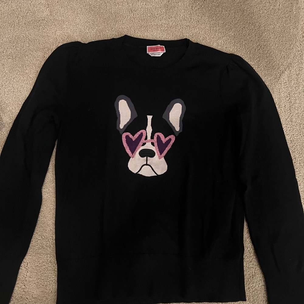 Kate Spade Black Top with Pink Label